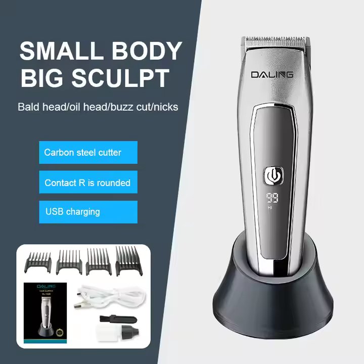 DALING DL-1220 Професионална акумулаторна и безжична машинка за подстригване, цвят сив - купи онлайн от MixoMarket