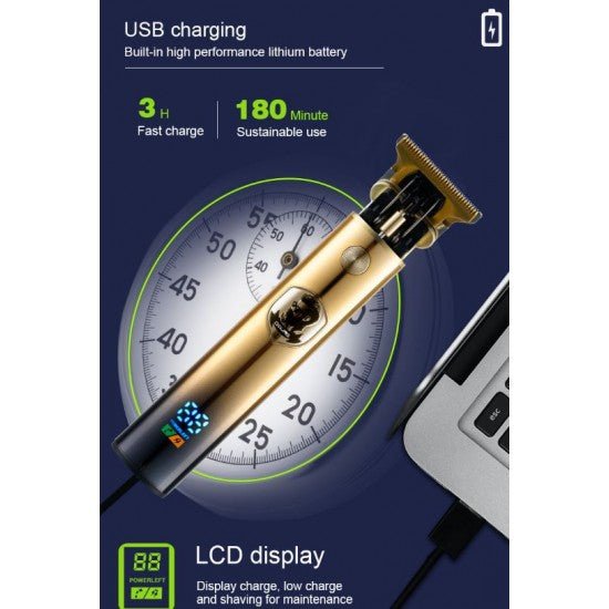 DALING DL-1528 Професионална безжична акумулаторна самобръсначка LED дисплей - Цвят сребро - купи онлайн от MixoMarket