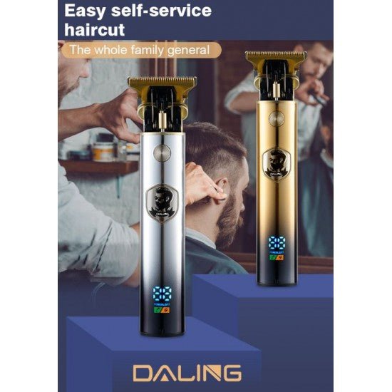 DALING DL-1528 Професионална безжична акумулаторна самобръсначка LED дисплей - Цвят сребро - купи онлайн от MixoMarket