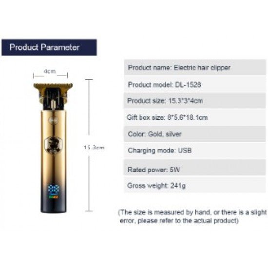 DALING DL-1528 Професионална безжична акумулаторна самобръсначка LED дисплей - Цвят сребро - купи онлайн от MixoMarket