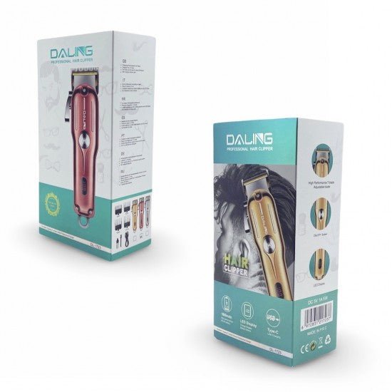 DALING DL-1723 Безжичен акумулаторен тример 1800mAh за подстригване на коса. Безжичен, LED дисплей - - продуктова снимка - MixoMarket