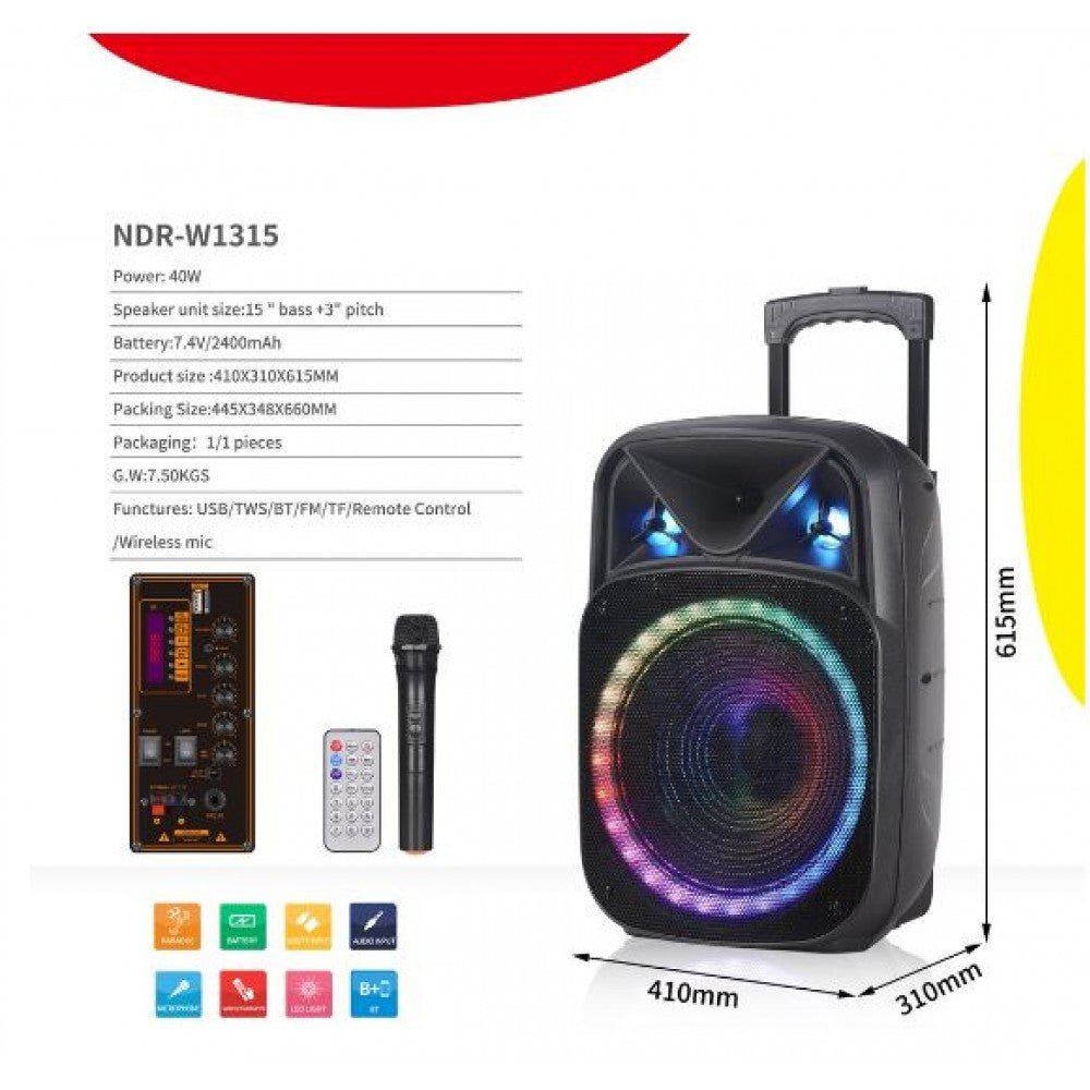 Караоке Bluetooth колона модел NDR-W1315 - купи онлайн от MixoMarket