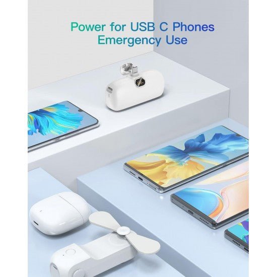 Компактна Външна батерия Powerbank Kuulaa Type-C 5,000mAh - Бял - купи онлайн от MixoMarket