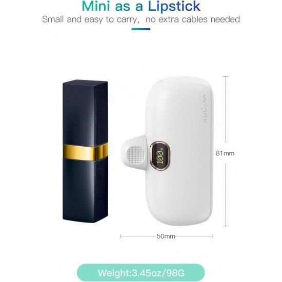 Компактна Външна батерия Powerbank Kuulaa Type-C 5,000mAh - Бял - купи онлайн от MixoMarket