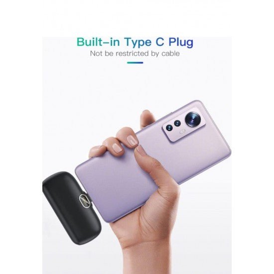 Компактна Външна батерия Powerbank Kuulaa Type-C 5,000mAh - Черен цвят - купи онлайн от MixoMarket