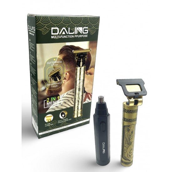 Комплект DALING DL-126 Тример за брада и коса + акумулаторен тример за нос - купи онлайн от MixoMarket