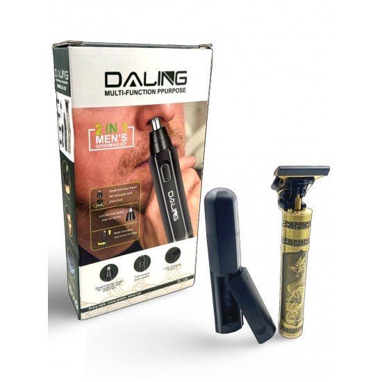 Комплект DALING DL-126 Тример за брада и коса + акумулаторен тример за нос - купи онлайн от MixoMarket