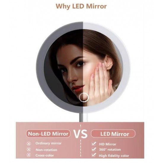 Козметична чанта за грим с LED огледало със светлина с 3 цветови настройки, органайзер - - продуктова снимка - MixoMarket