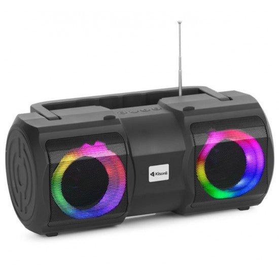 Тонколона KISONLI K1с два говорителя, Bluetooth, USB, SD, FM, AUX, Черен - купи онлайн от MixoMarket