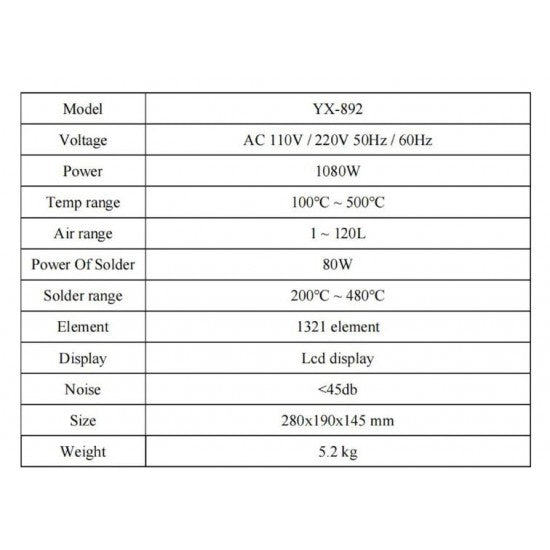 YAXUN YX-892 Интелигентна безоловна SMD работна станция - купи онлайн от MixoMarket