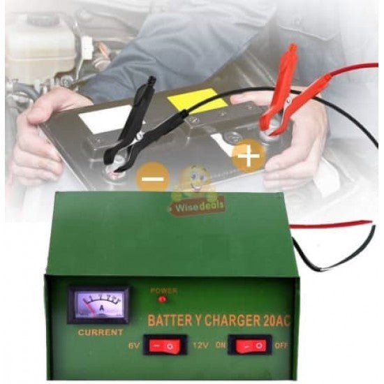 Зарядно за акумулатор 6/12V 20AC Европейско - Зелен - купи онлайн от MixoMarket