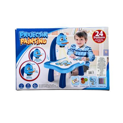 Детски прожектор за рисуване Projector Painting – с 24 картинки и цветни флумастери