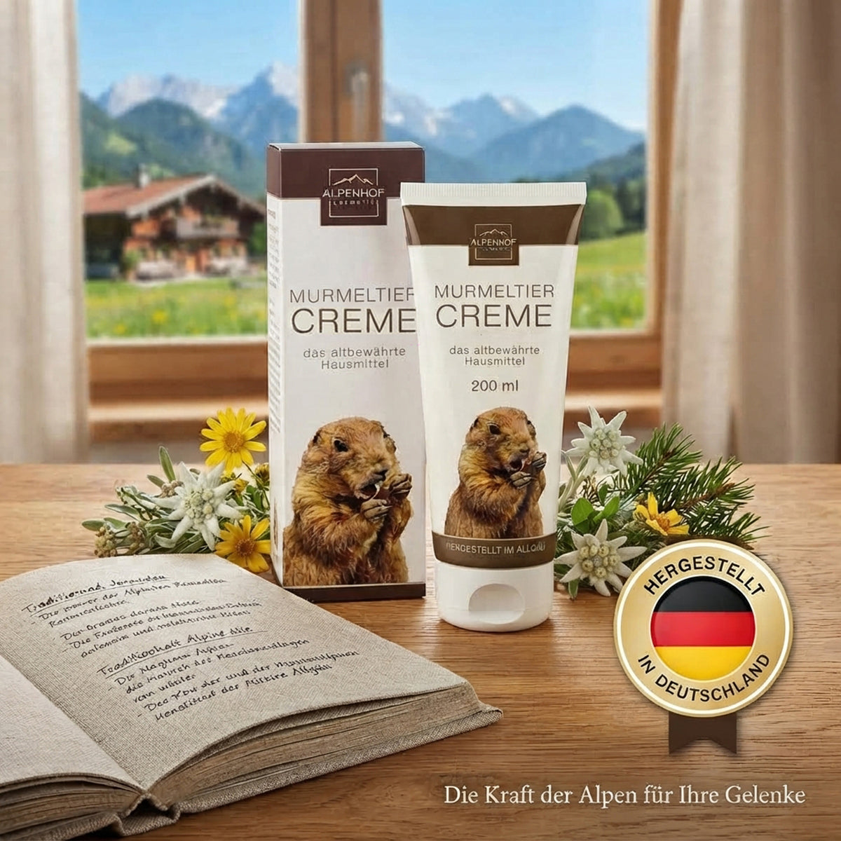 Крем с мас от мармот Alpenhof Murmeltier Creme (200 мл) 🇩🇪 – Традиционната алпийска сила за вашите стави и мускули