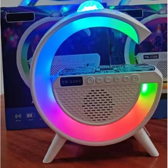 Bluetooth Тонколонка, Led Лампа YN - 2366, безжично зарядно, будилник (LED, AUX, USB, FM, microSD) - MixoMarket