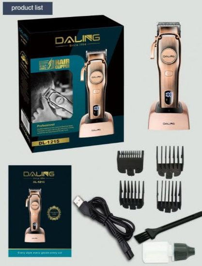 DALING DL-1215 Безжичен акумулаторен тример за подстригване на коса Wood Grain Color Безжичен акумулаторен LED - купи онлайн от MixoMarket