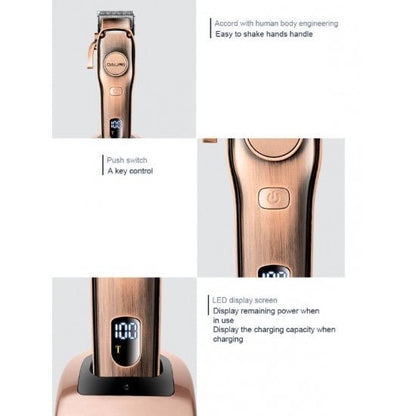 DALING DL-1215 Безжичен акумулаторен тример за подстригване на коса Wood Grain Color Безжичен акумулаторен LED - купи онлайн от MixoMarket