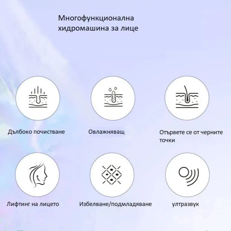 Многофункционална водородно-кислородна машина за лице (Unoisetion Hydra-Facial Machine 6 в 1) - купи онлайн от MixoMarket
