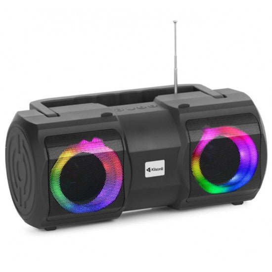 Тонколона KISONLI K1с два говорителя, Bluetooth, USB, SD, FM, AUX, Черен - MixoMarket